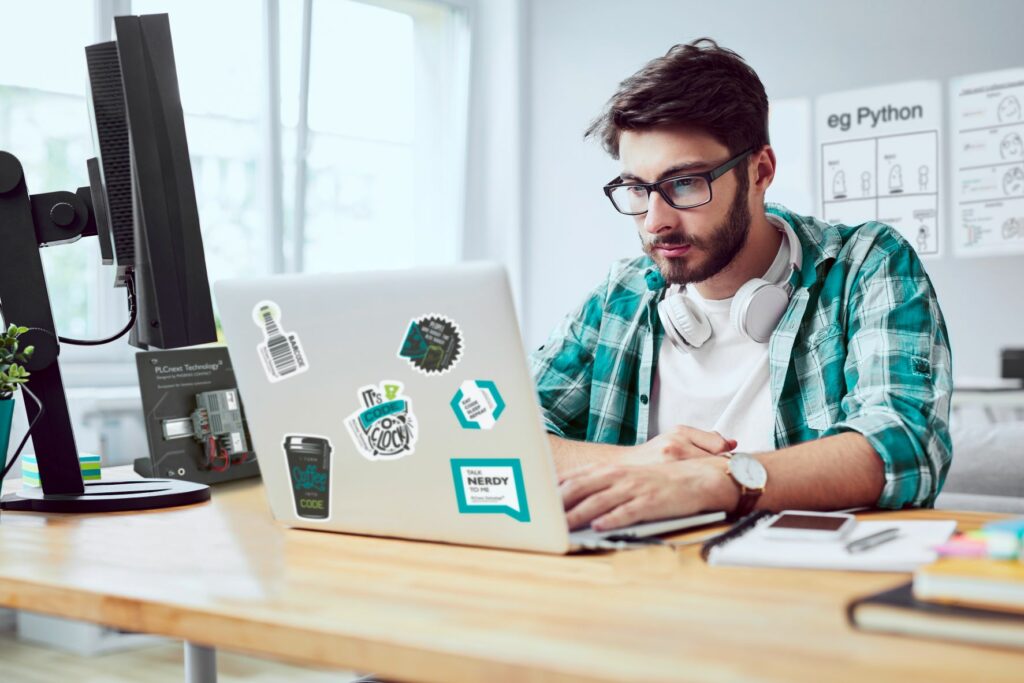 Man in front of Laptop