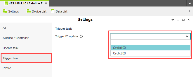 Selecting the trigger task for updating the Axioline F I/O data Triggertask_Aktualisierung_Axioline.png