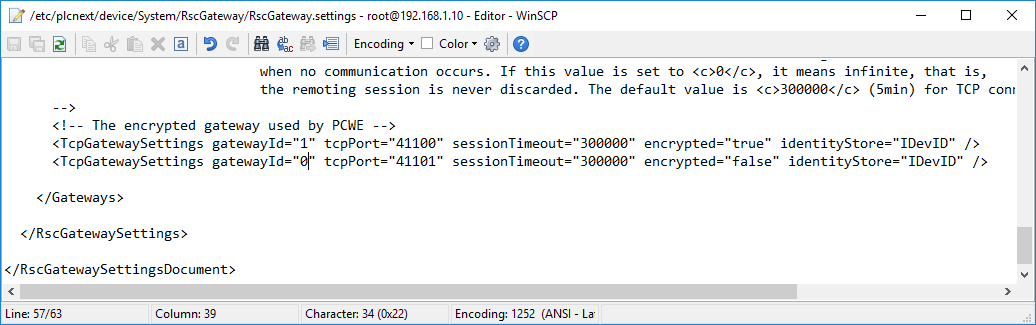 RscGateway.settings insertion