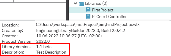 PLCnext Engineer Library Information