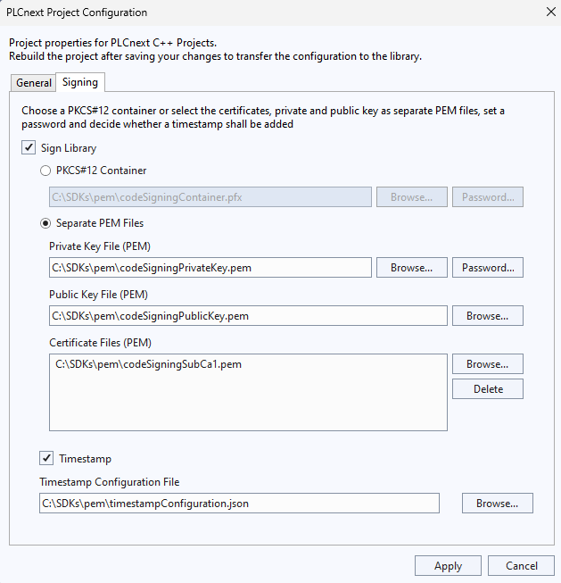 Visual Studio signing GUI